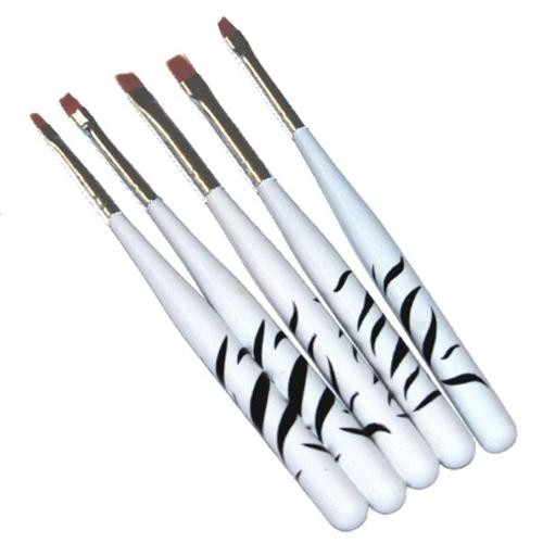 Gel Brush Zebra Design Set of 5
