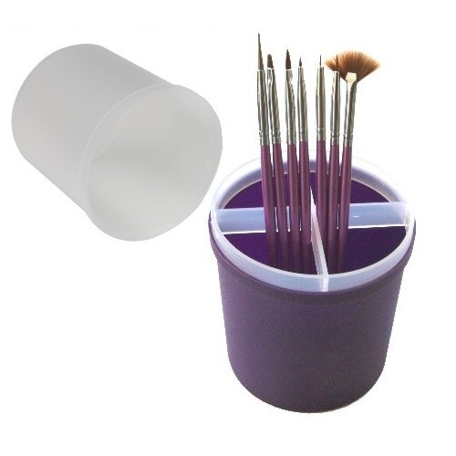 File Box Purple + Nail Art Brush Set of 7 Purple Handles
