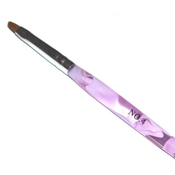 Professional Studio Gel Brush Kolinsky Hair Pink Handle Size 4