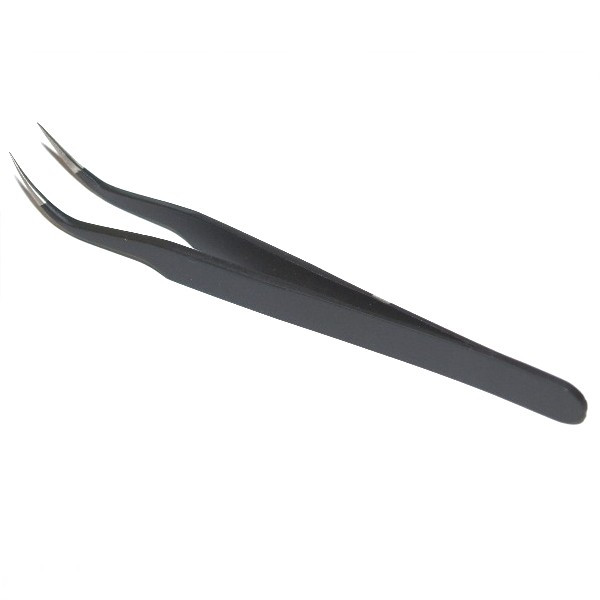 Nailart Tweezers Black Curved