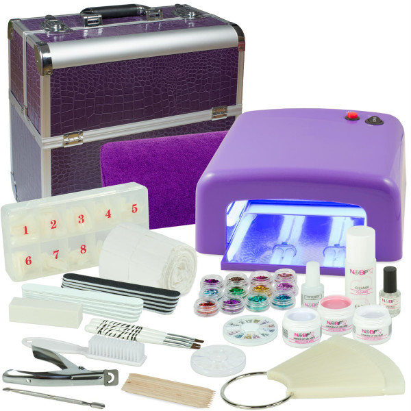Purple Croc Design Portable Salon Starter Set | Nails & Beauty Factory