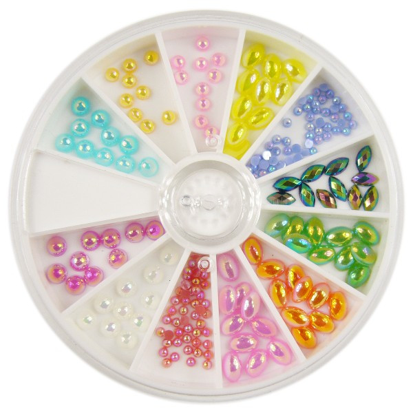 Nailart Wheel Pearls 12 Colours