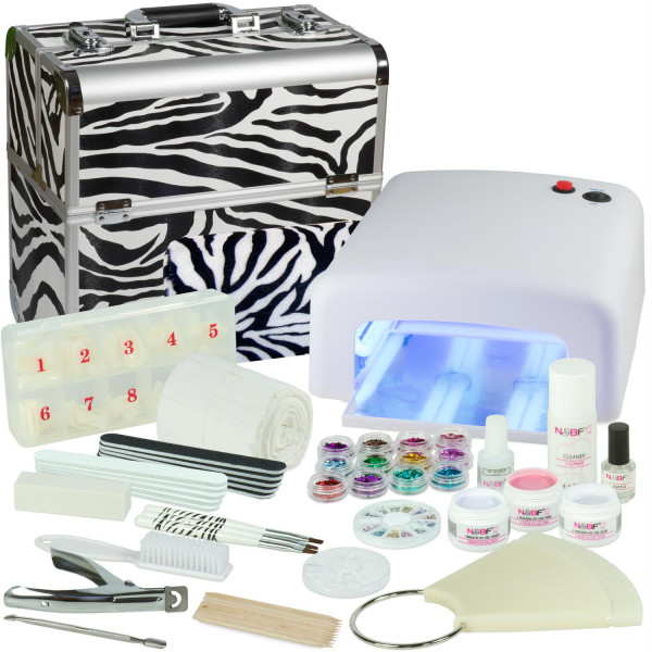 Nails & Beauty Factory Mobile Nagelstudio Mega Set Koffer Zebra Design